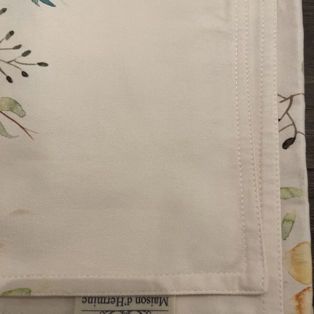 Maison D' Hermine Cotton Water Color Floral Spring Table Runner 15X76 Tablescape - Picture 5 of 7